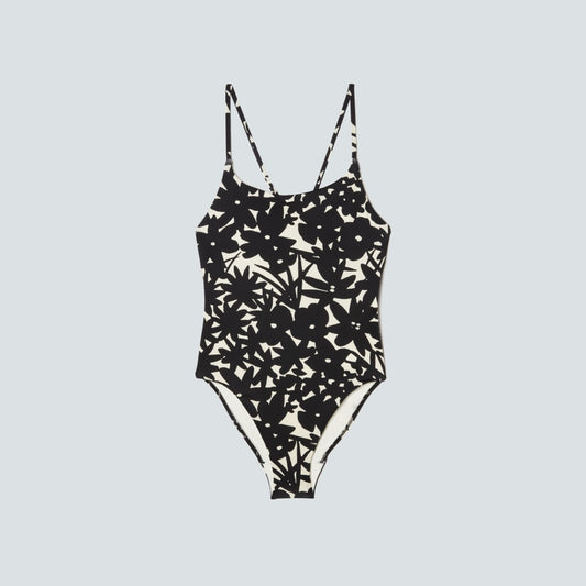 The String One-Piece | Black / Canvas Floral