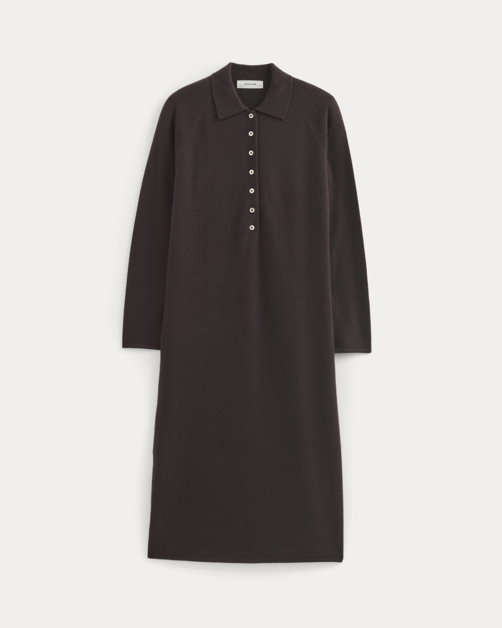 Cashmere Polo Midi Dress | Dark Chocolate