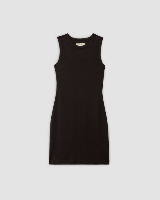 The Ribbed Mini Dress | Black