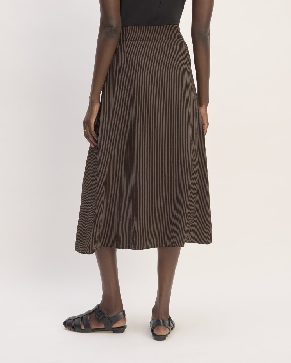 The Mini Jacquard Stripe Slip Skirt | Cocoa / Black
