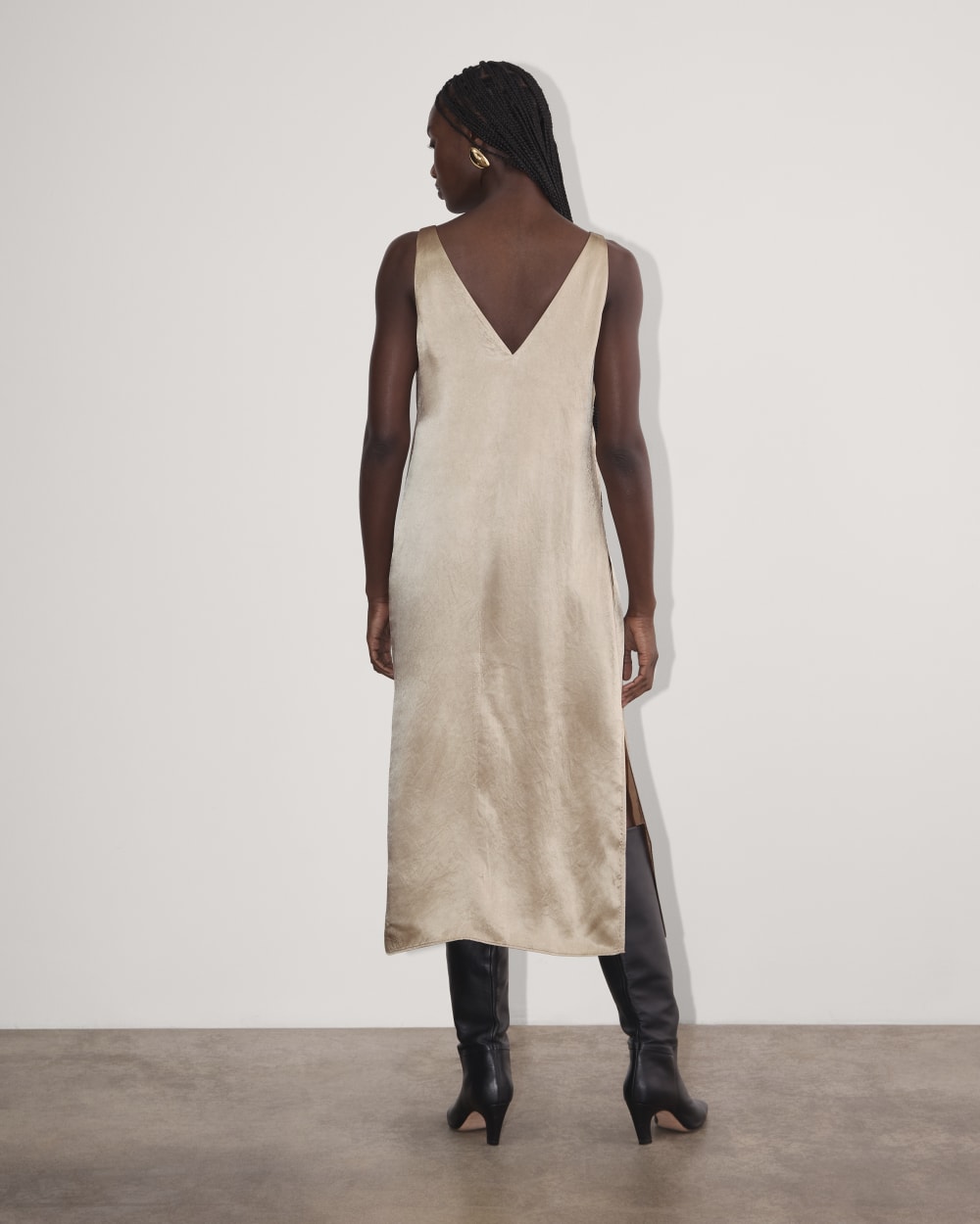The Satin Slip Dress | Champagne
