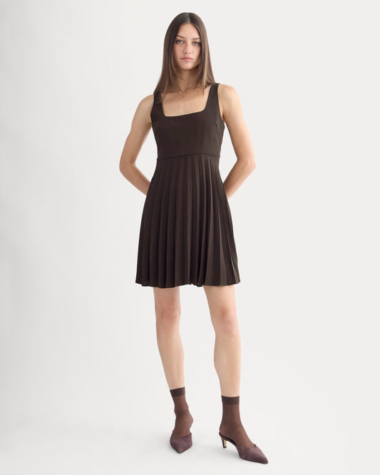 Drapey Crepe Mini Dress | Dark Chocolate