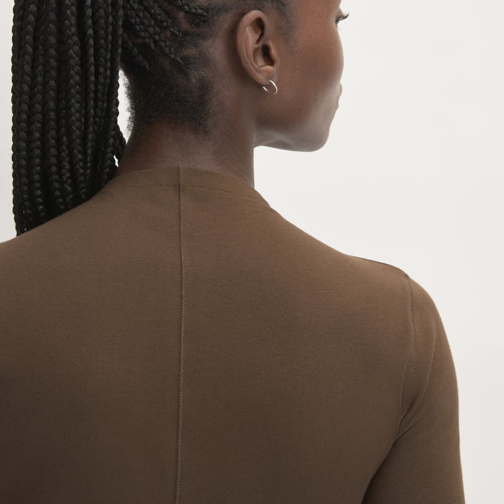 The Supima® Form Funnel Neck Tee | Cocoa