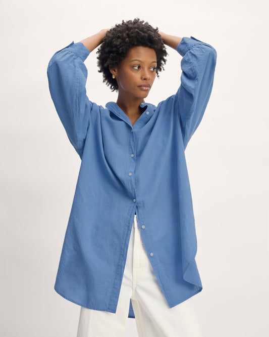 The Gauze Oversized Shirt | Blue Opal