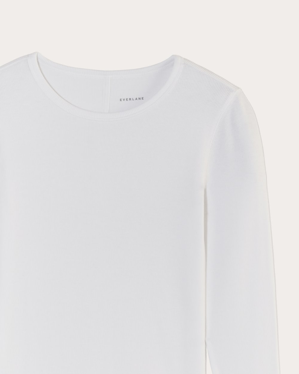 The Luxe Rib Long-Sleeve Crew | White
