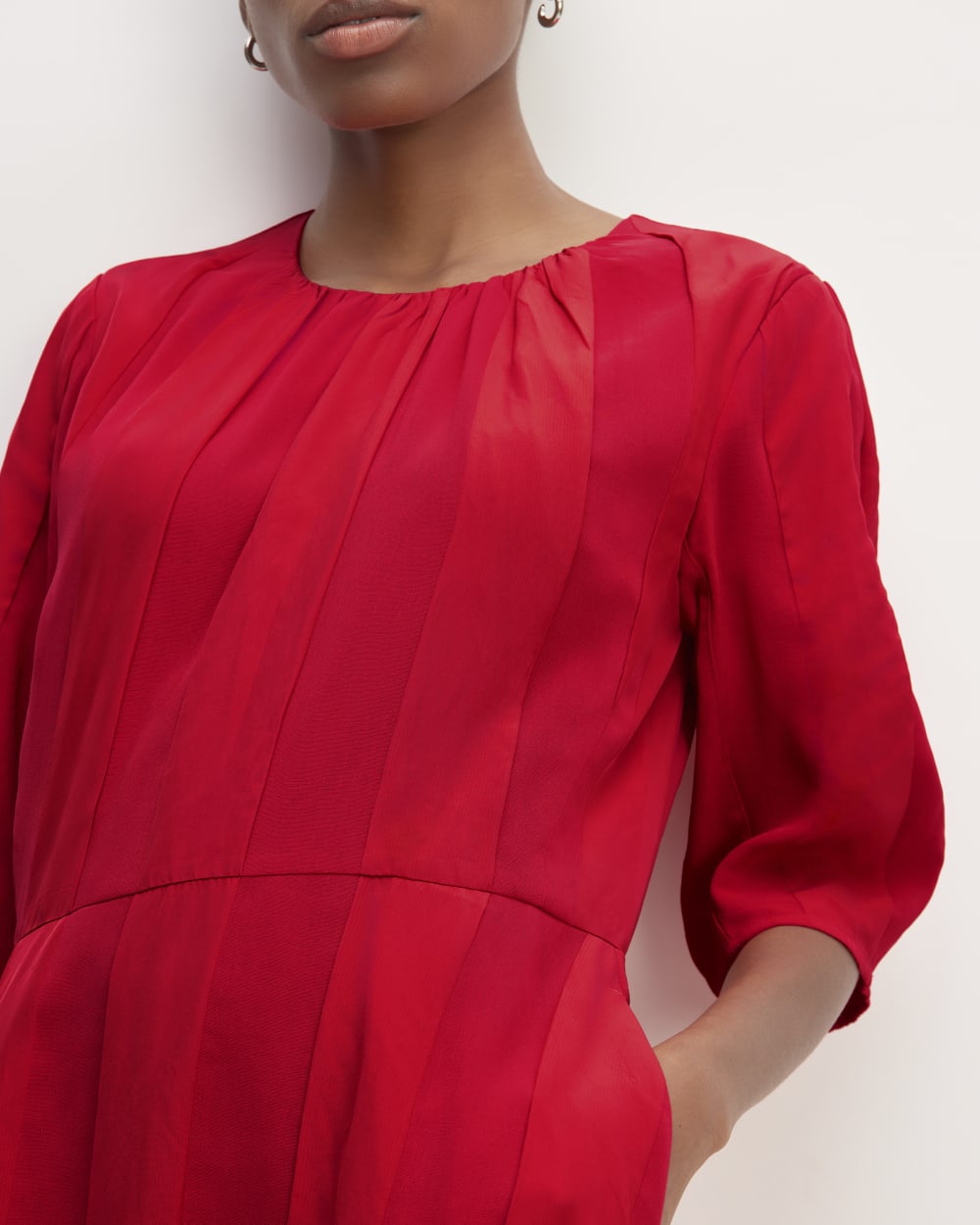 The City Stripe Ruched Dress | Haute Red