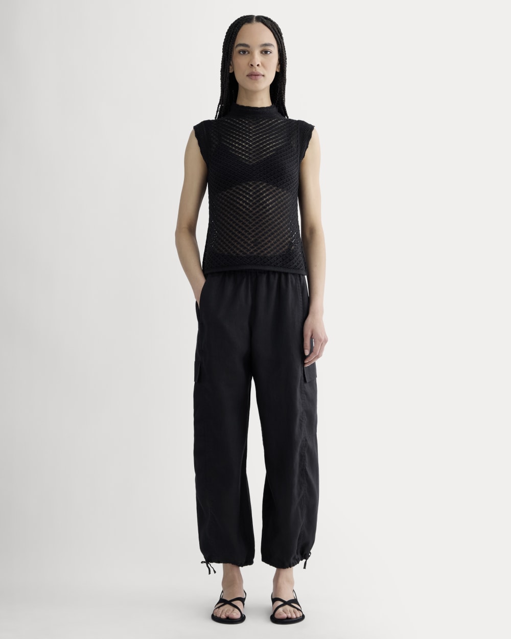 The Lace Knit Tank | Black