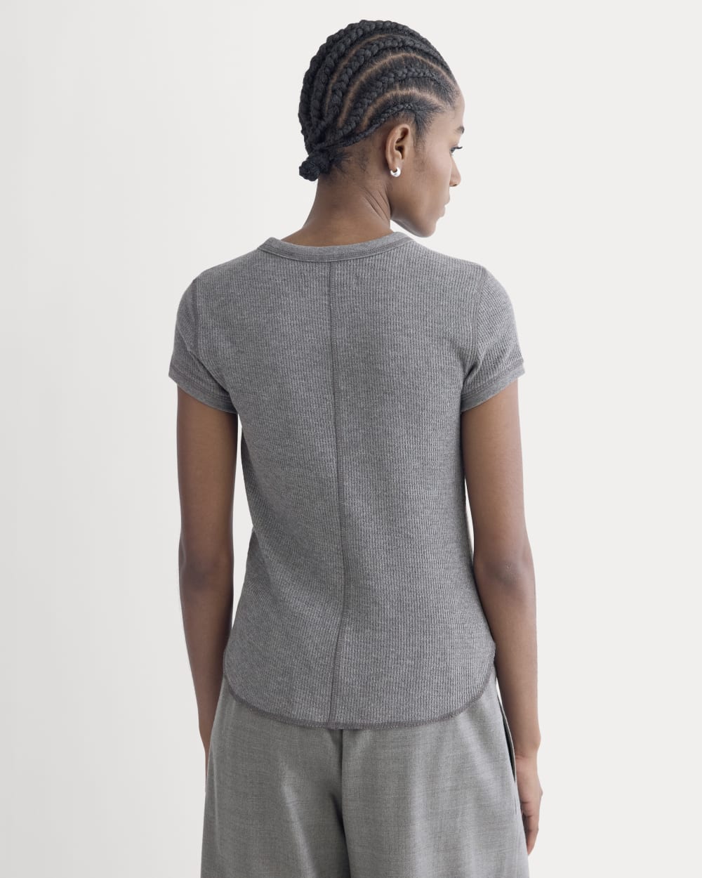 Shrunken Tee in Cozy Waffle | Heathered Charcoal