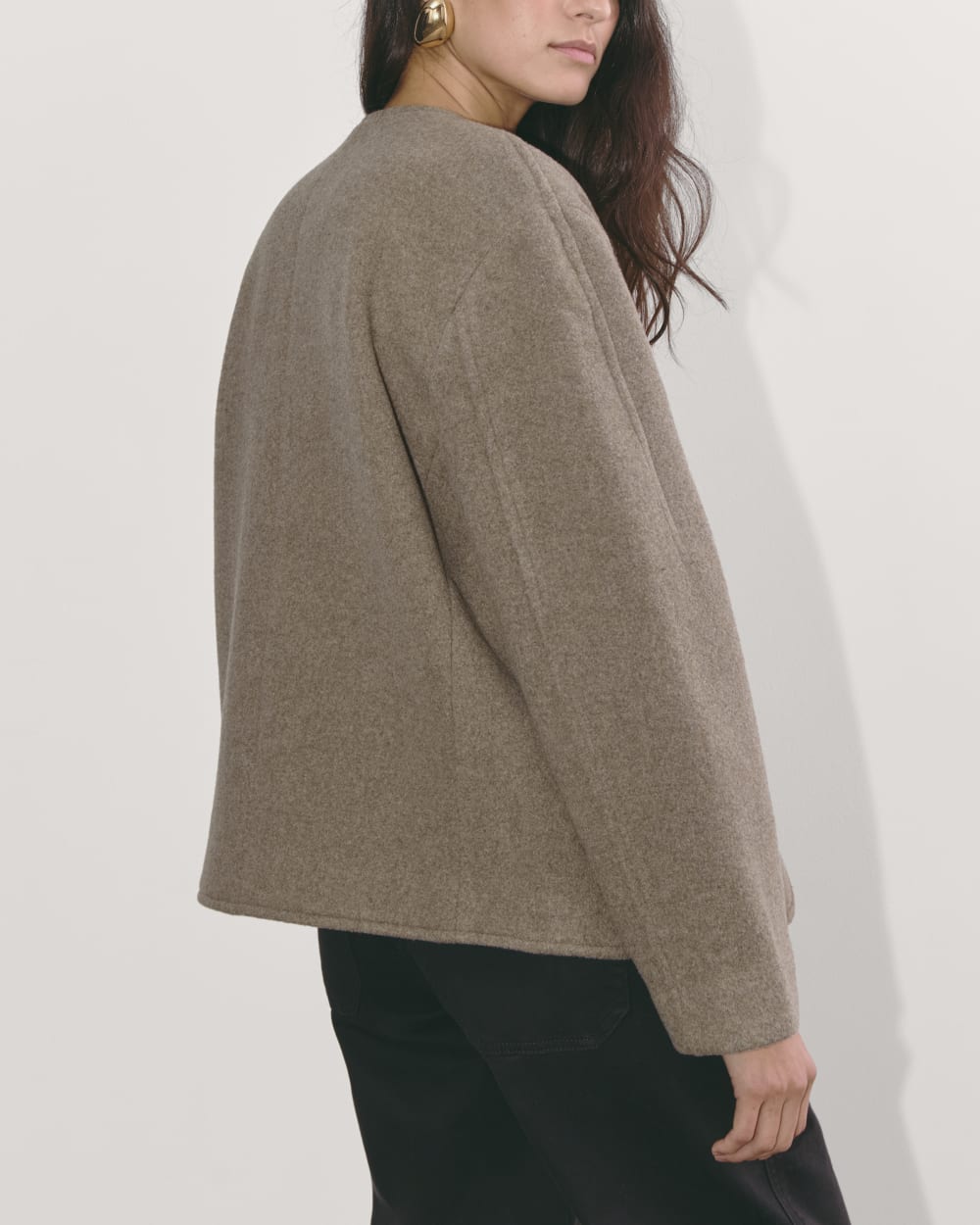 The Cocoon Coat in Wool | Taupe