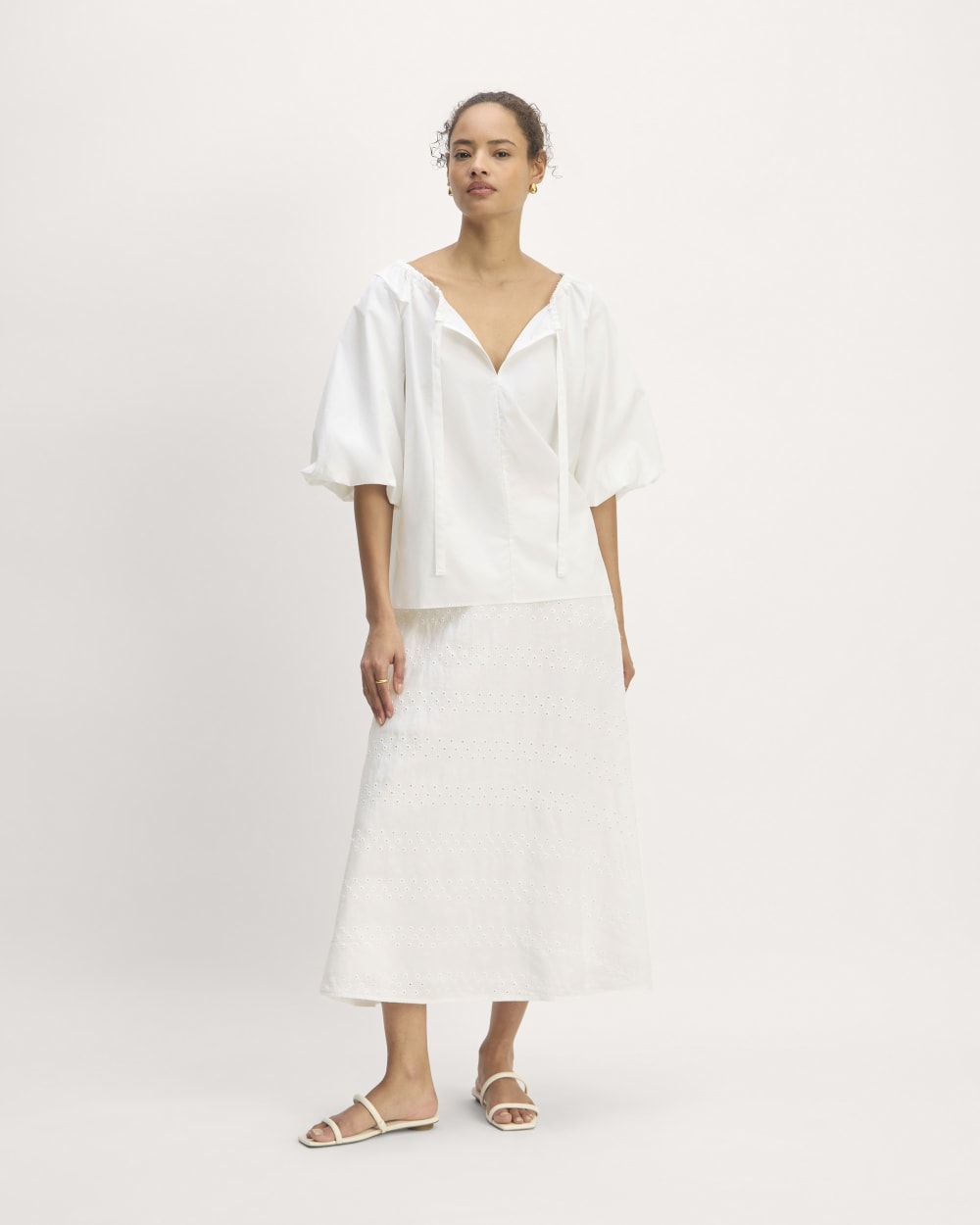 The Supima® Puff-Sleeve Top | White