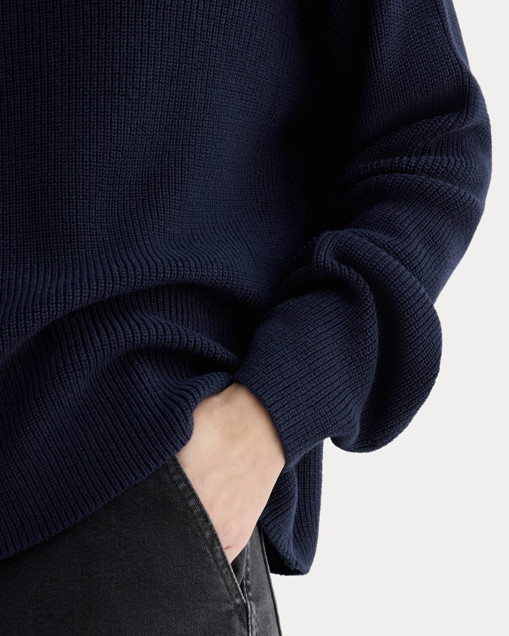 The Slouchy Funnel Neck in Everyday Cotton | Navy