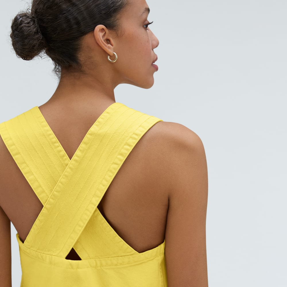 The Cross-Back Apron Mini Dress | Lemon