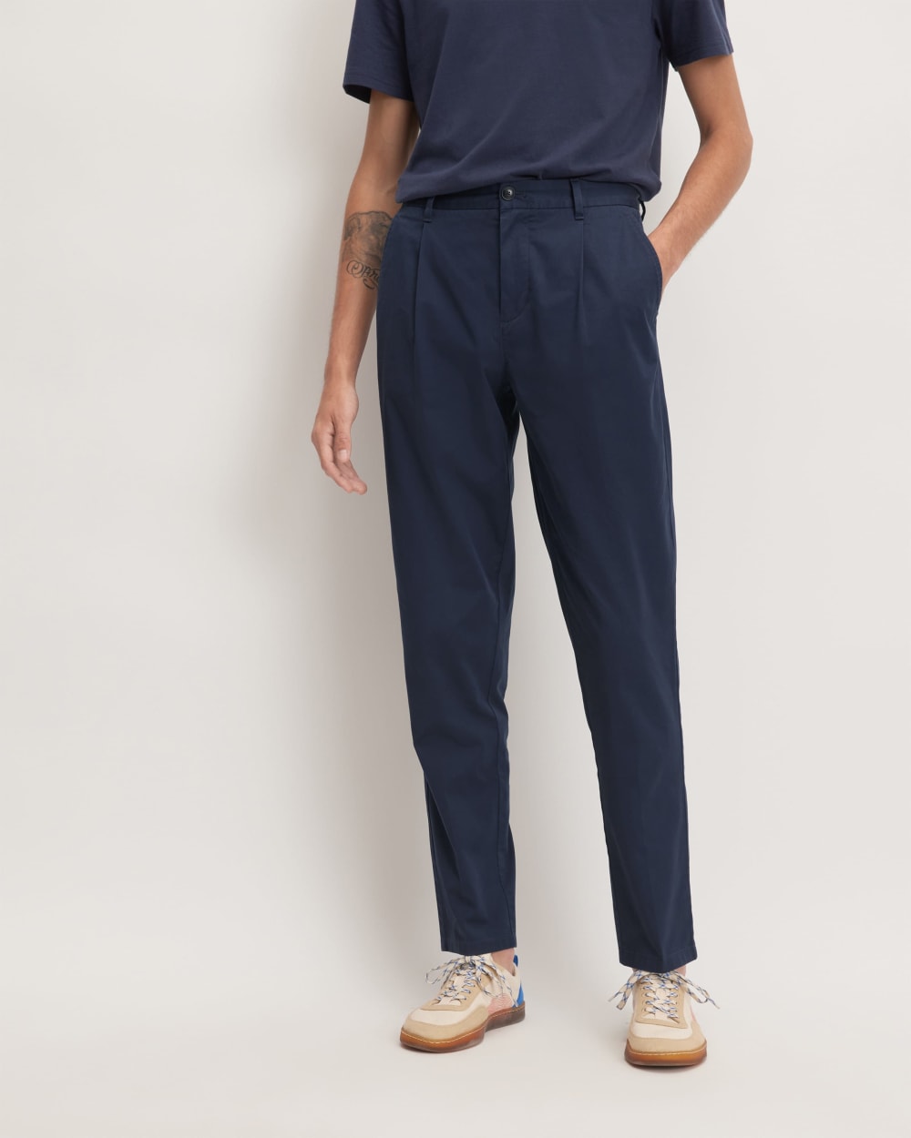 The Pleated Air Chino | Deep Navy