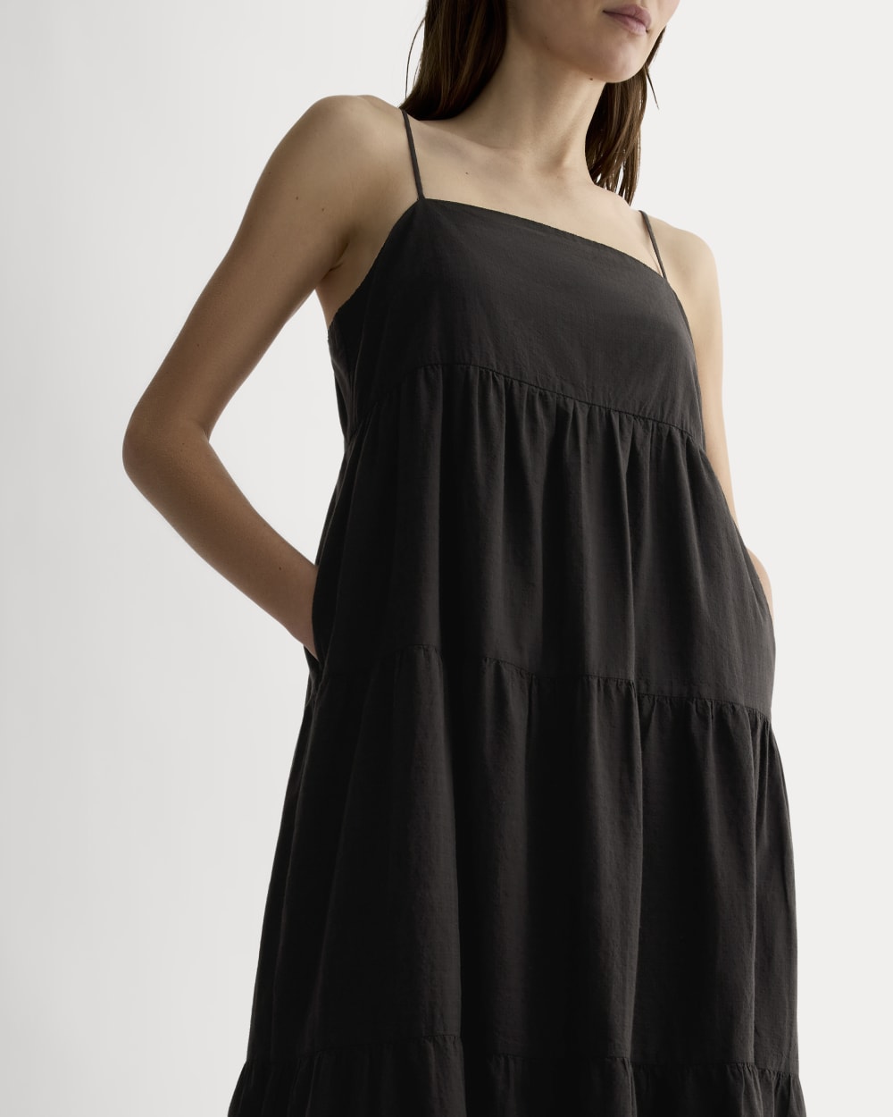 The Gauze Tiered Dress | Black