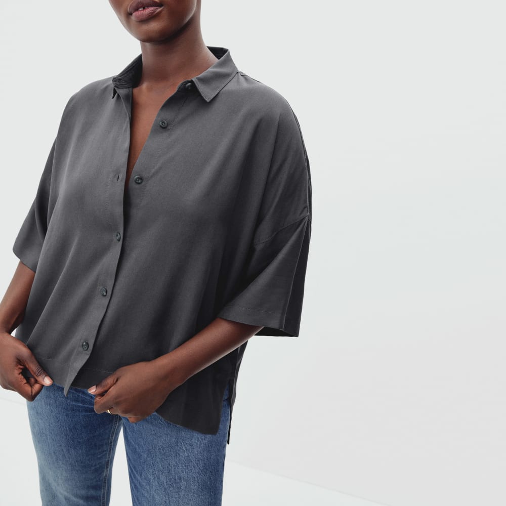 The Drapey Square Shirt | Slate Grey