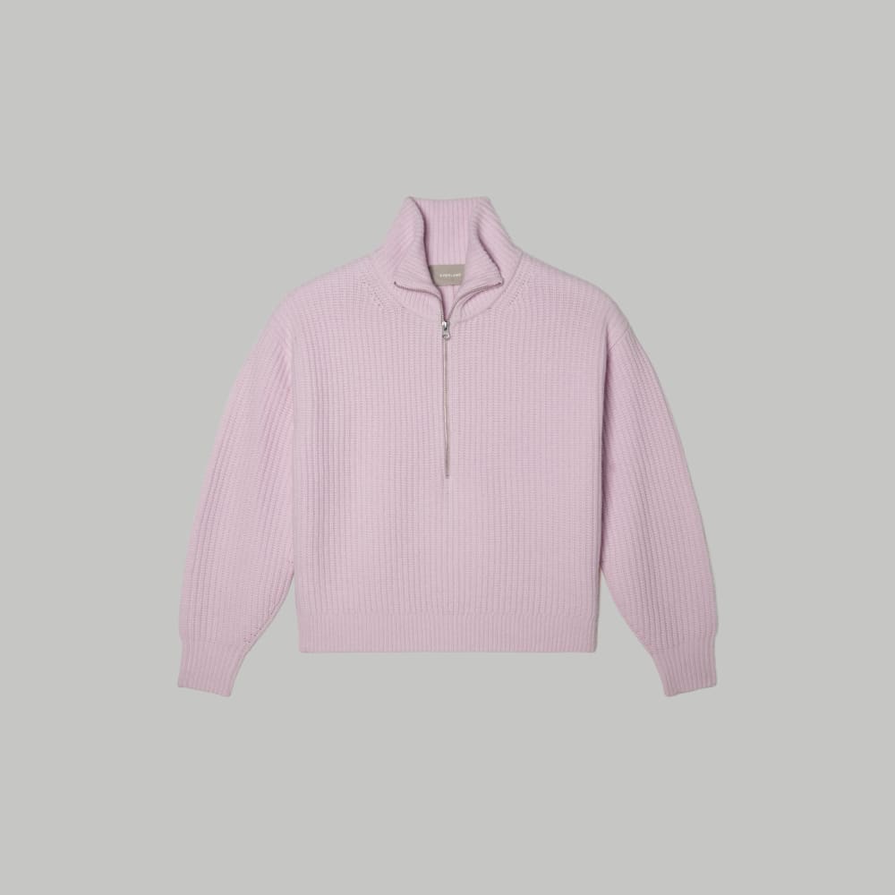 The Half-Zip Sweater in Luxe Merino | Light Lilac