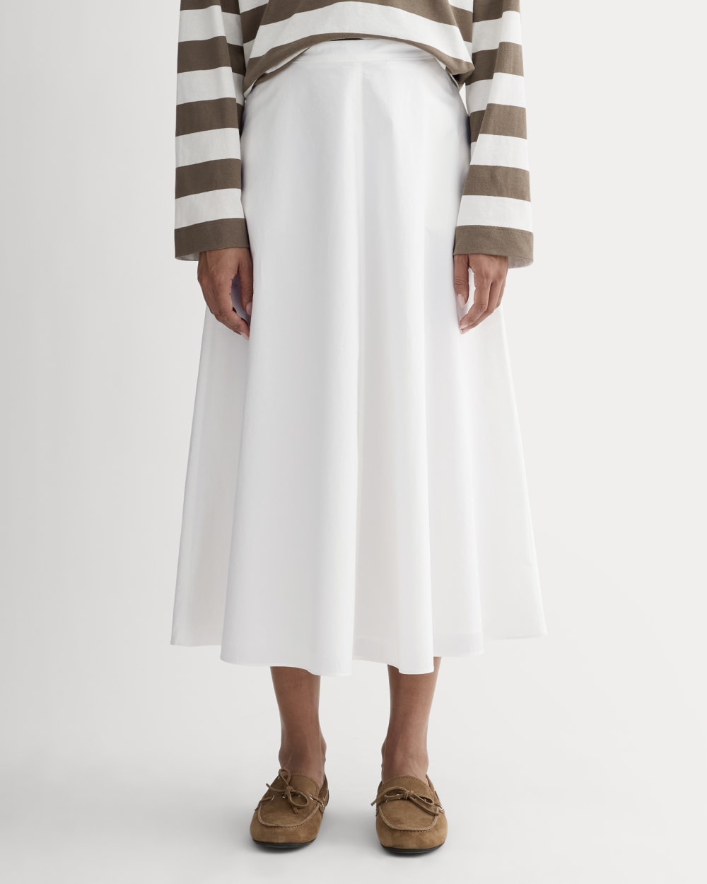 The Midi Skirt in Ultrasoft Cotton | White