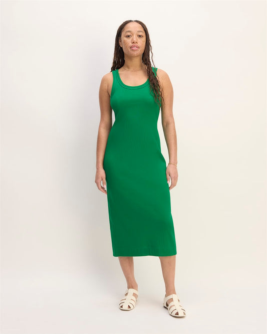 The ’90s Rib Dress | Grass Green