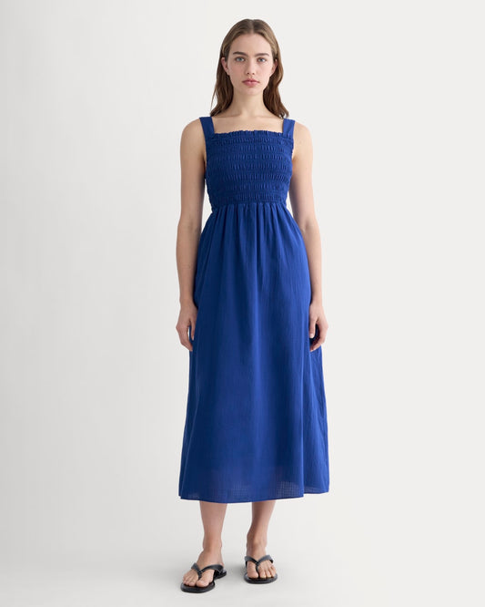 The Gauze Smock Dress | Mazarine Blue
