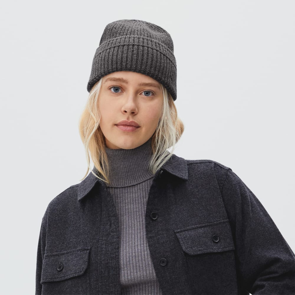 The Organic Cotton Chunky Beanie | Heathered Charcoal