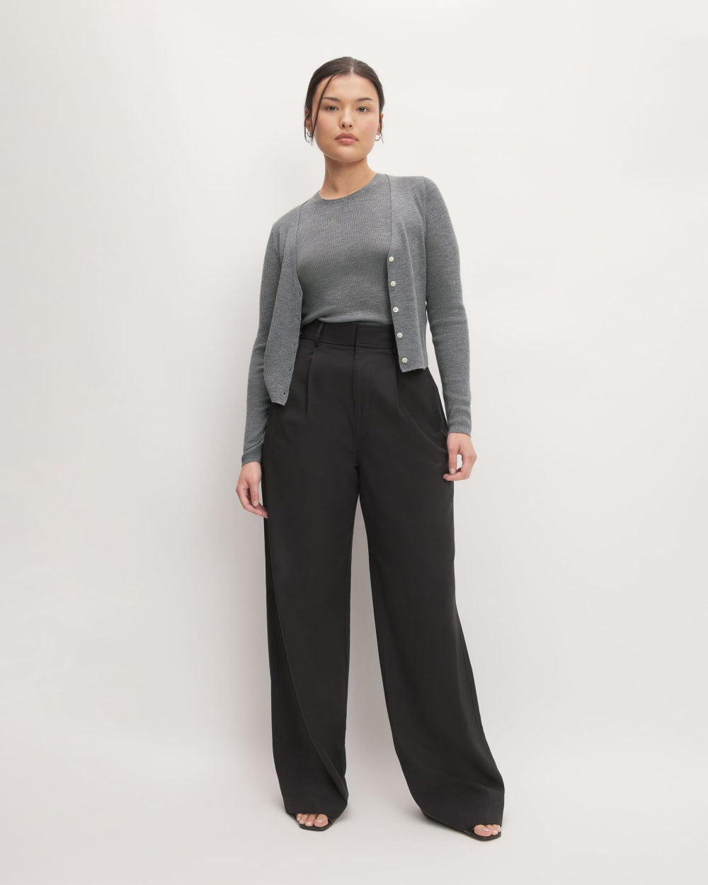 The Cardigan in Ultrasoft Merino | Heather Mid Grey