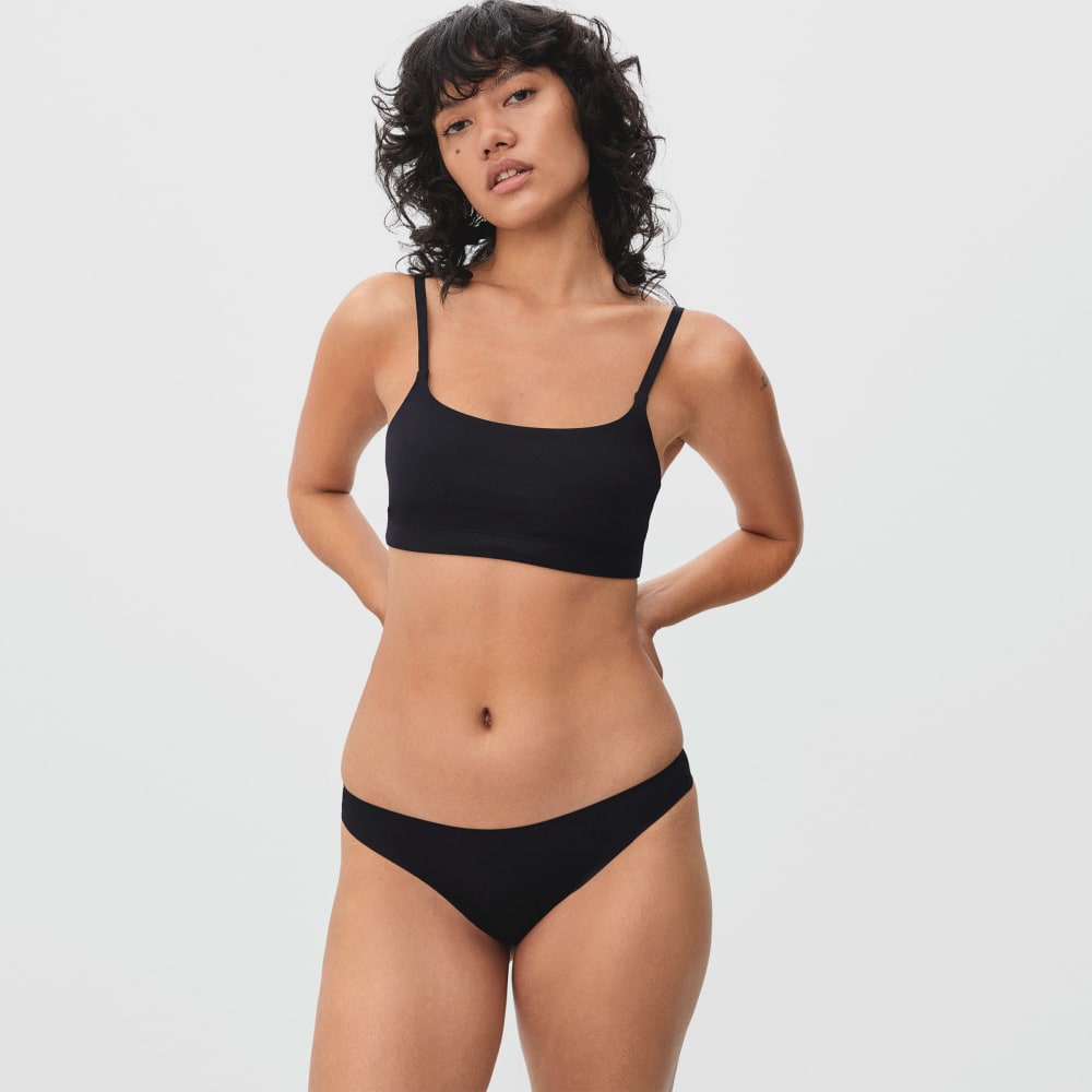 The Invisible Square-Neck Bralette | Black