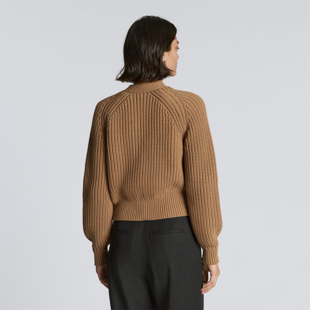 The Texture Cotton Cardigan | Cappuccino