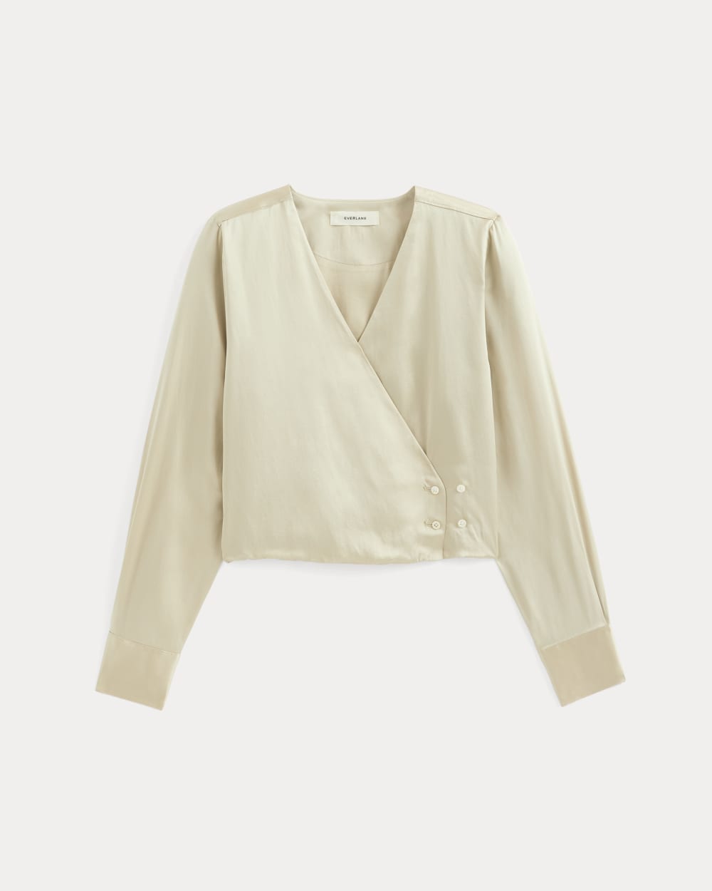 Wrap Top in Silk Charmeuse | Peyote