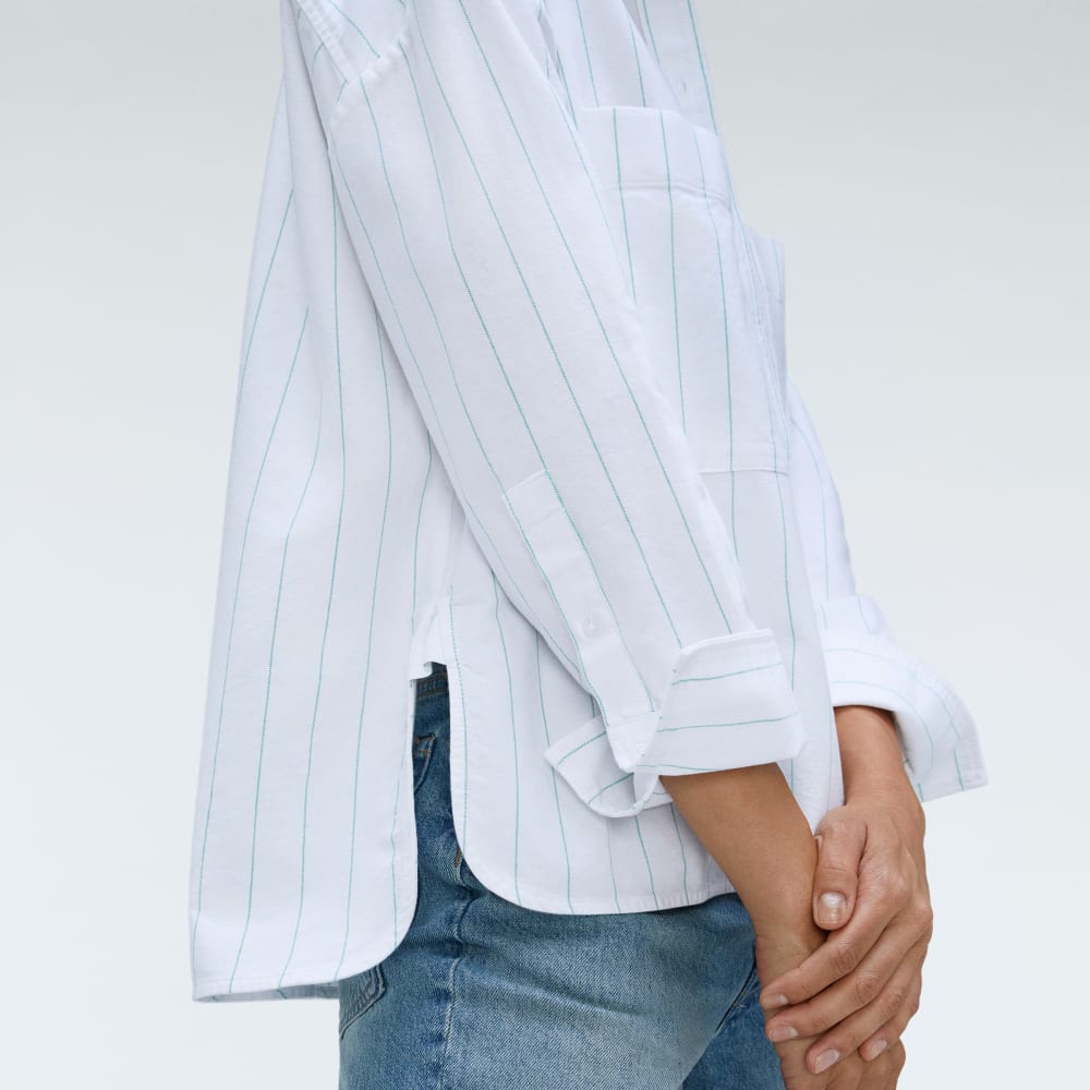 The Boxy Oxford | Mint / White