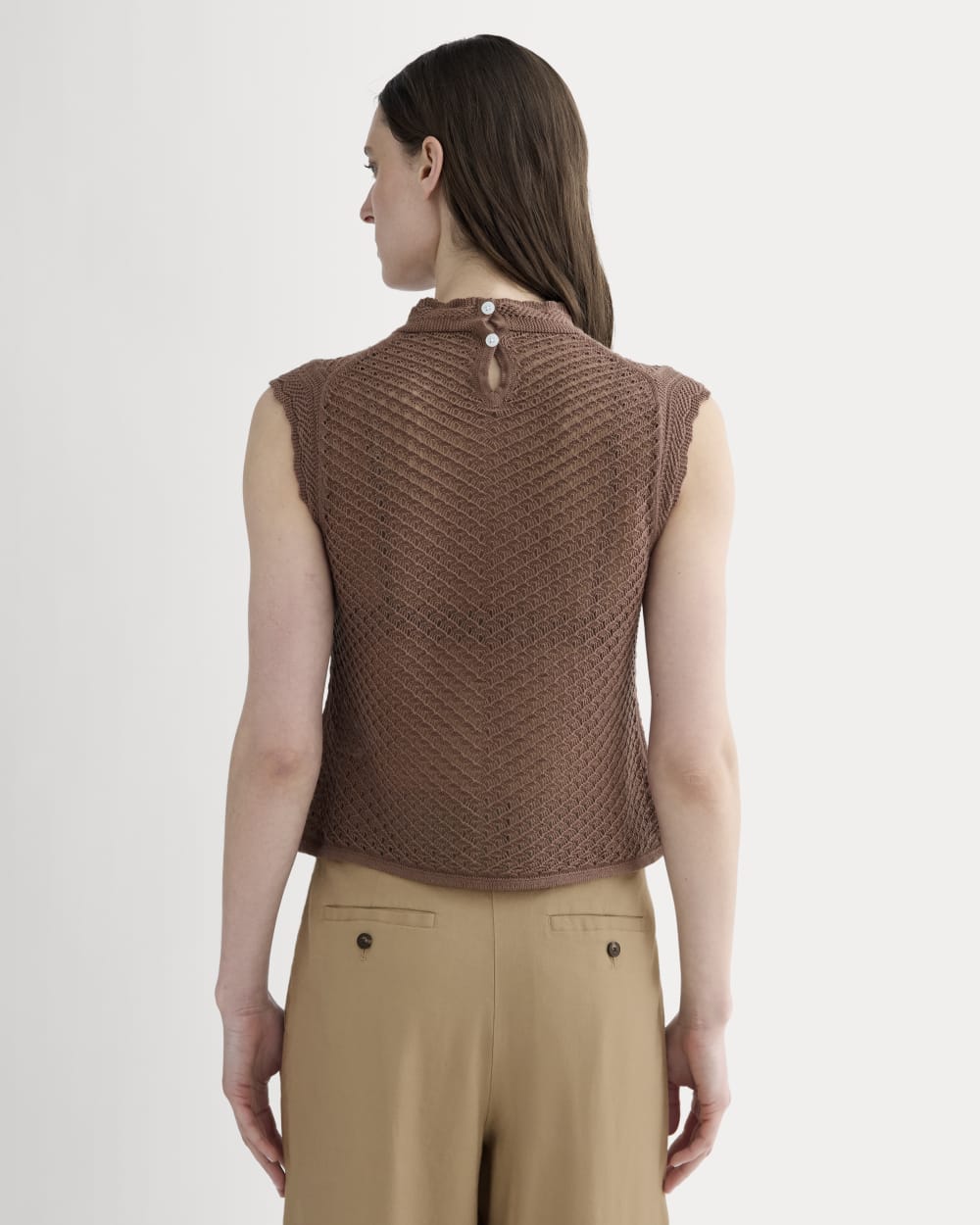 The Lace Knit Tank | Mocha