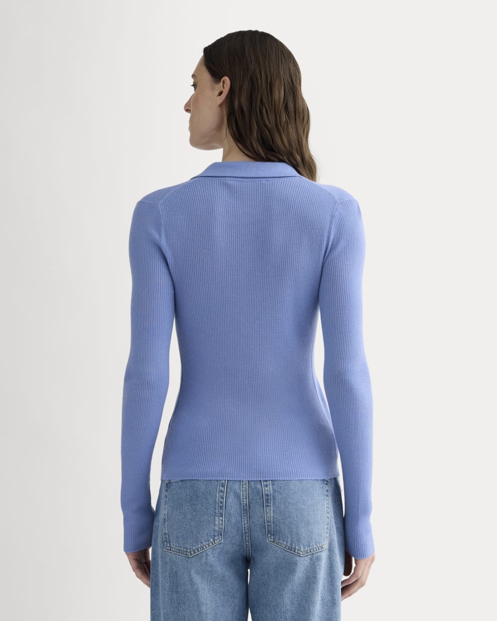 The Polo in Ultrasoft Merino | Bluebell