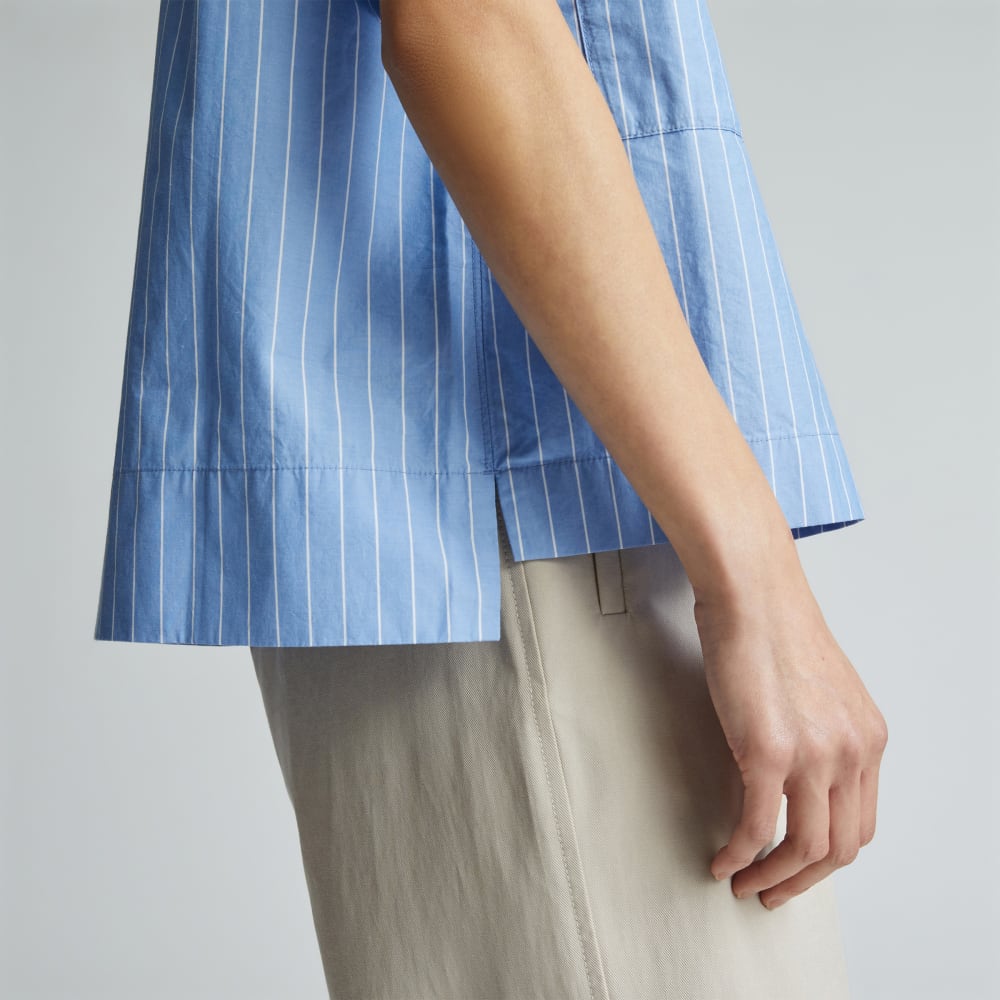 The Short-Sleeve Box Shirt |  Mariner Blue / White