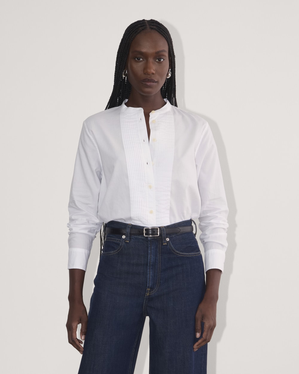 The Tuxedo Shirt in Silky Cotton | White