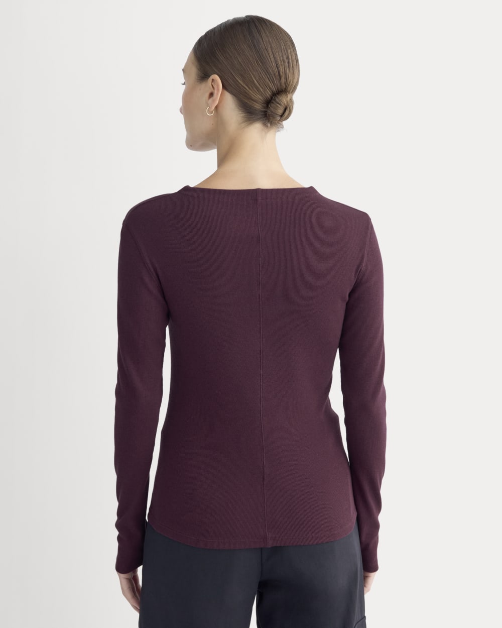 The Luxe Rib Funnel-Neck Tee | Heathered Port Royale