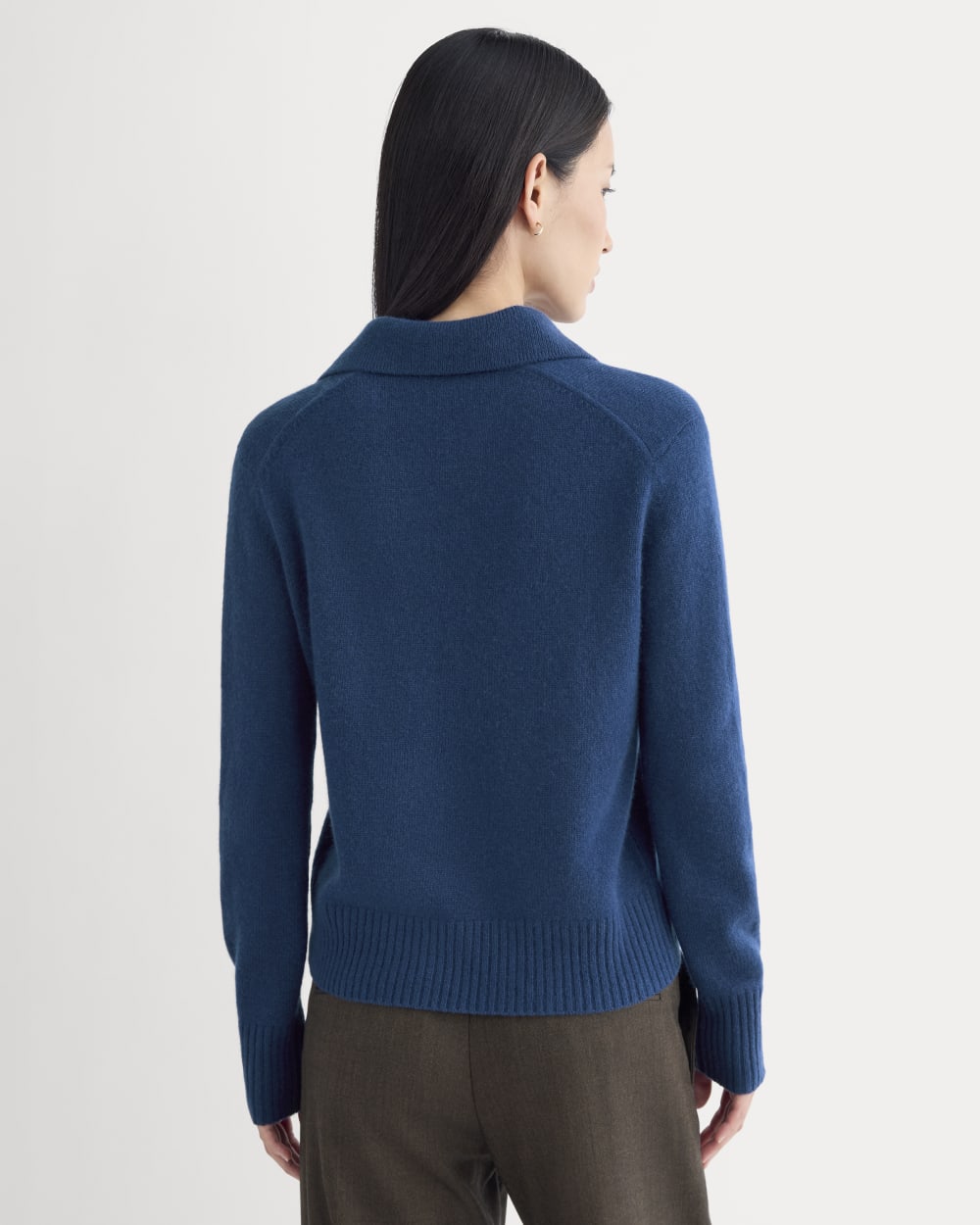 Cashmere Polo Sweater | Deep Lazuli Blue