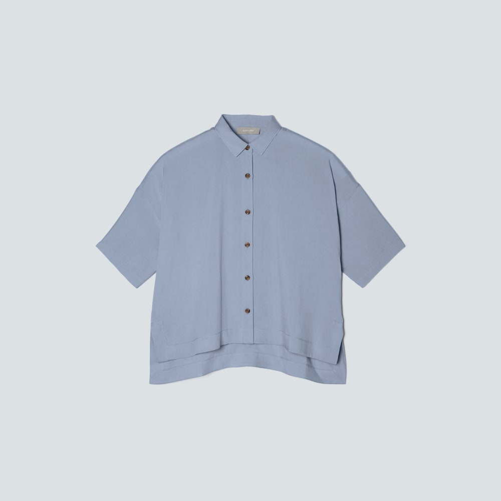 The Drapey Square Shirt | Blue Slate