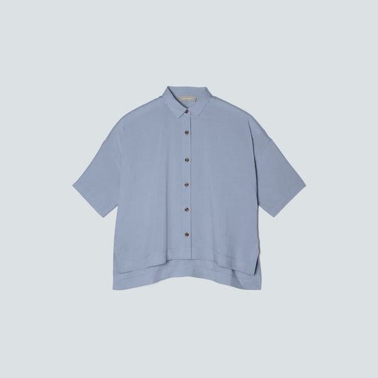 The Drapey Square Shirt | Blue Slate