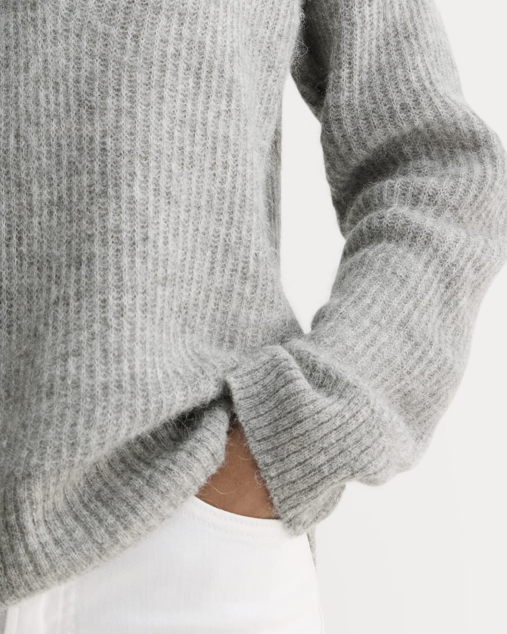 The Oversized Polo in Alpaca | Heather Stone Grey