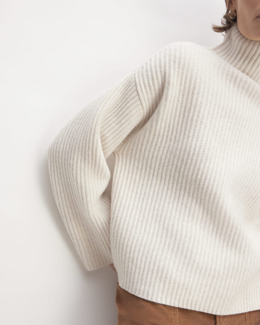 The Felted Merino Funnel-Neck Pullover | Heathered Oat