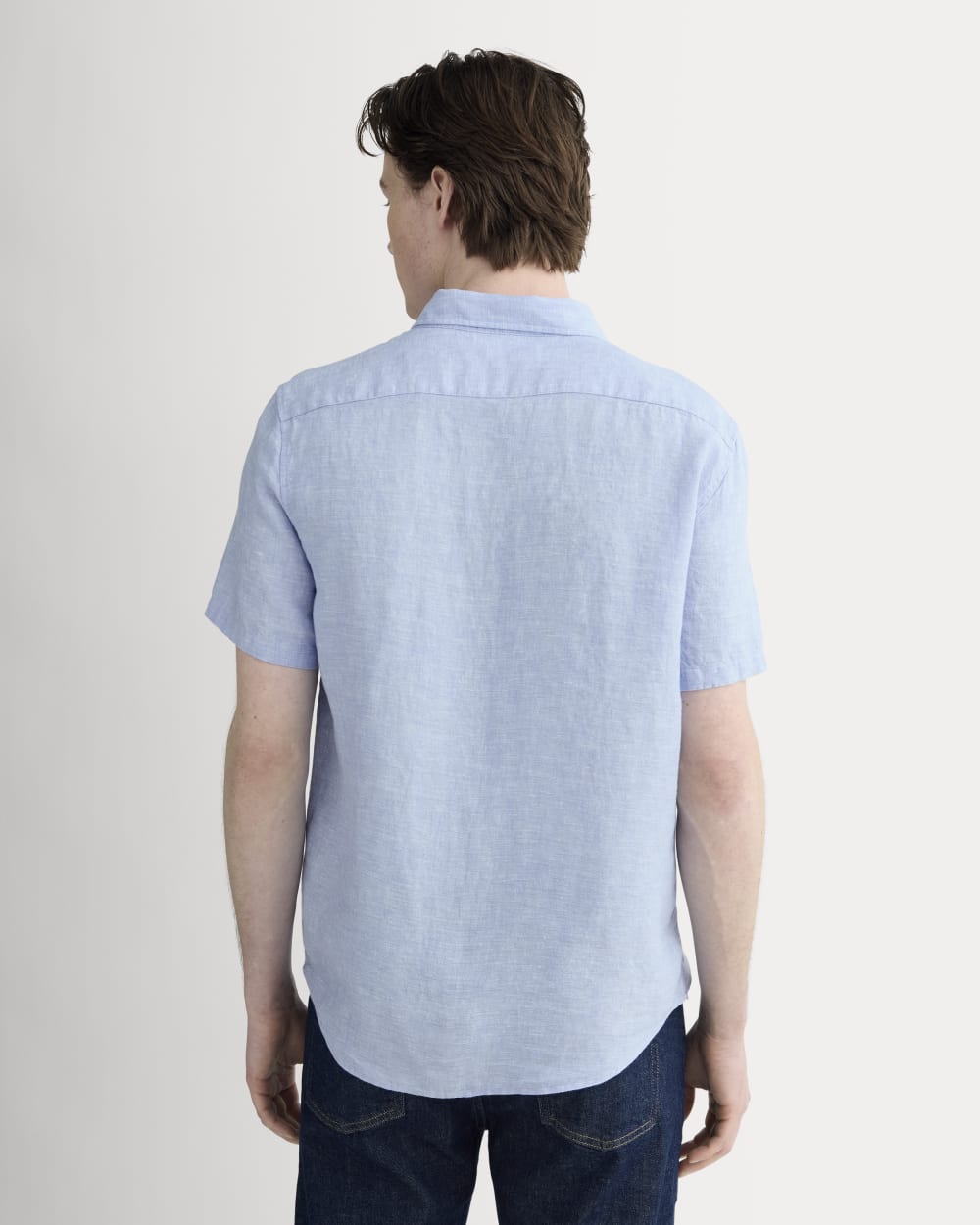 The Classic Short-Sleeve Shirt in Linen | Light Blue