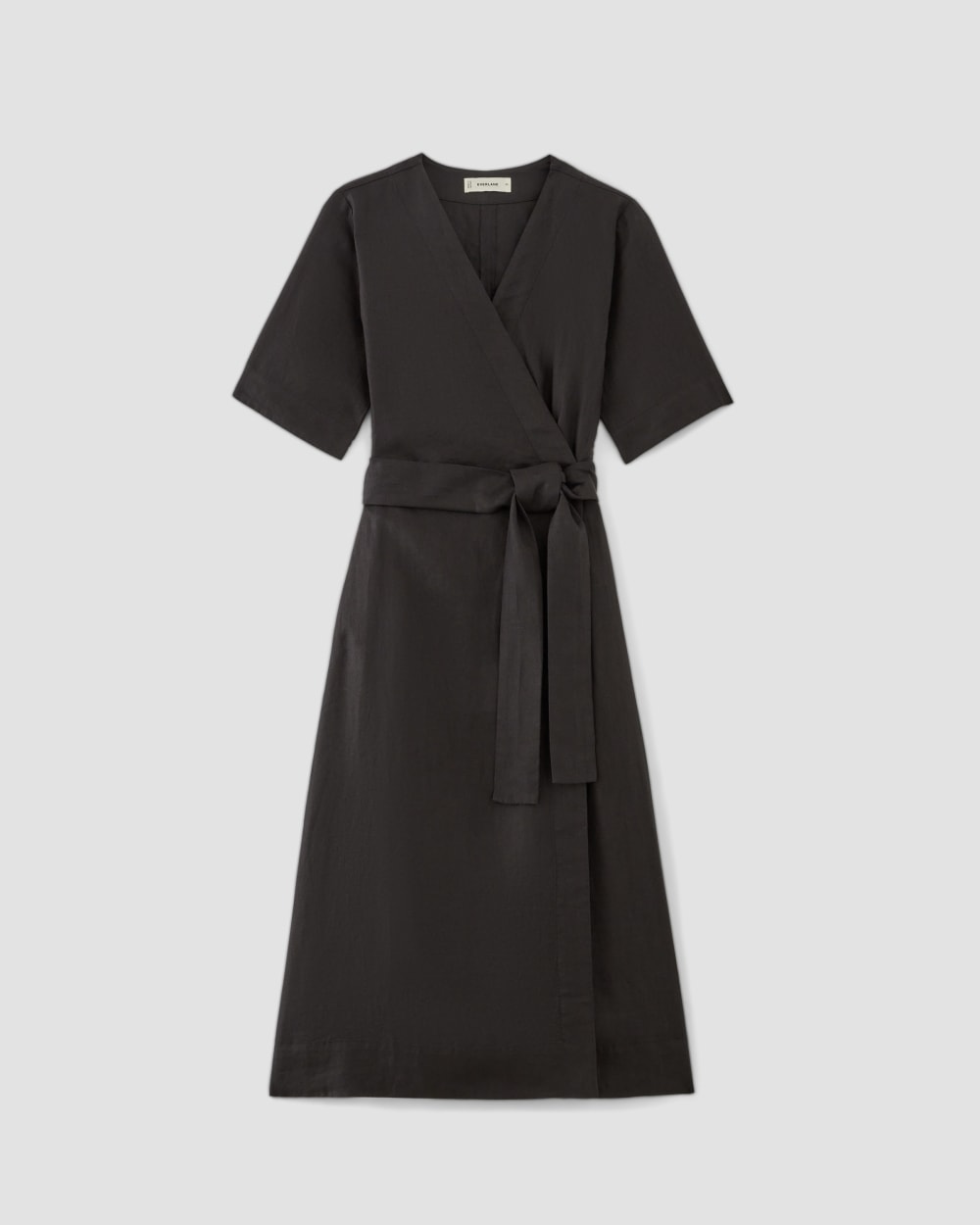 The Wrap Dress in Linen | Black