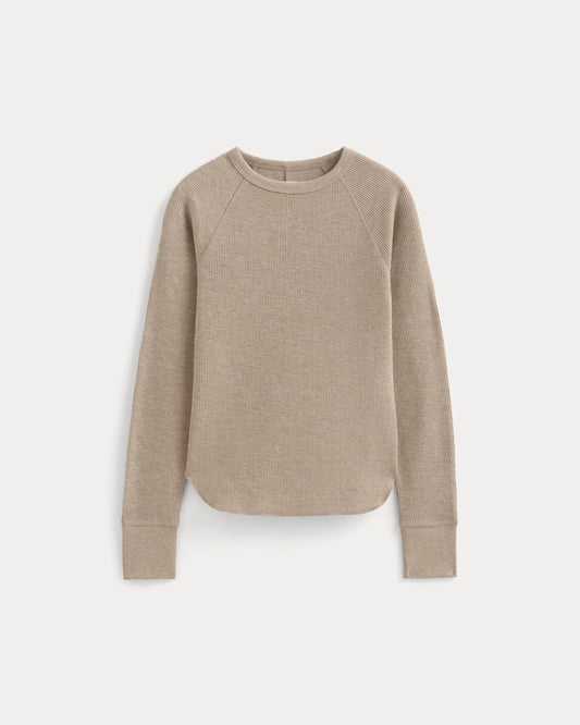 Slim-Fit Crew in Cozy Waffle | Heathered Oatmeal