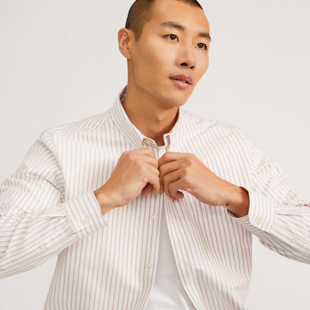 The Classic Oxford Shirt | Sahara / Off-White | Tall