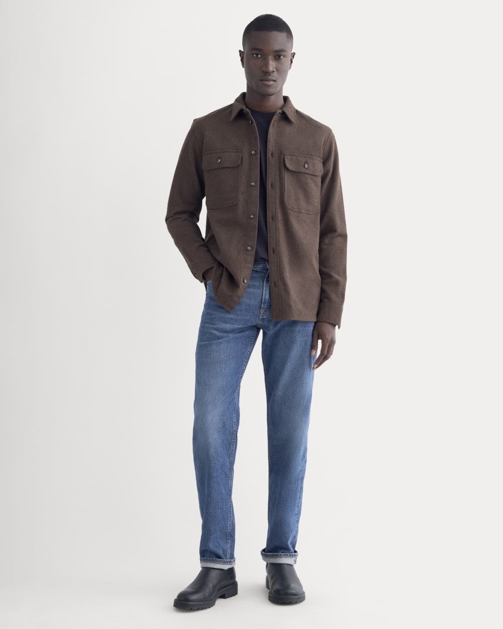 The Heavyweight Overshirt | Uniform | Heather Earth Brown