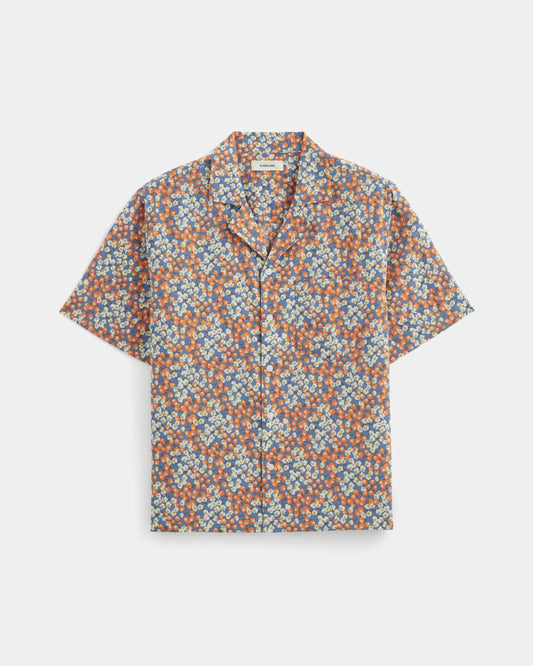 The Textured Resort Shirt | Soft Cobalt Floral