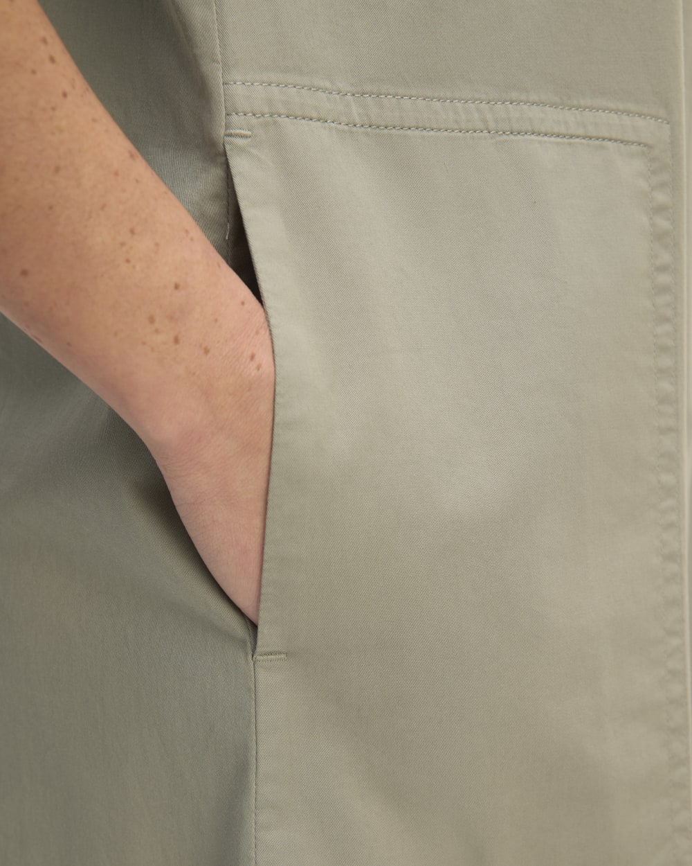 The Short-Sleeve Puff Midi Dress | Sage Green