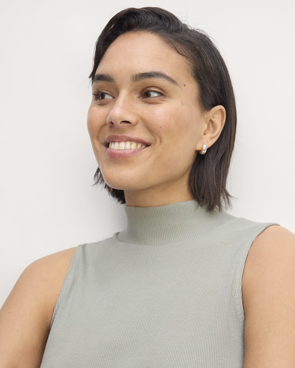 The Ribbed Mockneck Tank | Sage Green