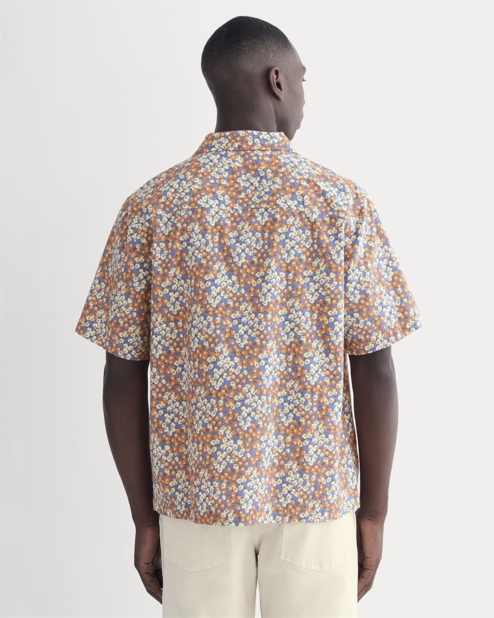 The Textured Resort Shirt | Soft Cobalt Floral