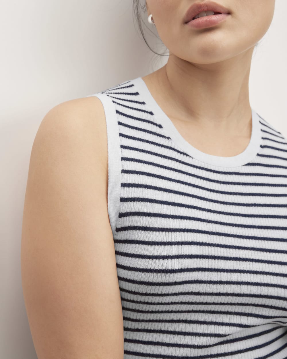 The Tank in Ultrasoft Merino | Bone / Navy