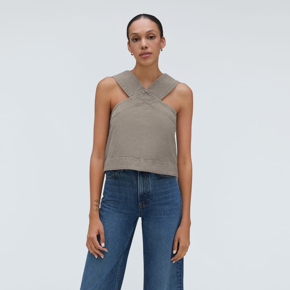 The Cross-Front Apron Top | Clay